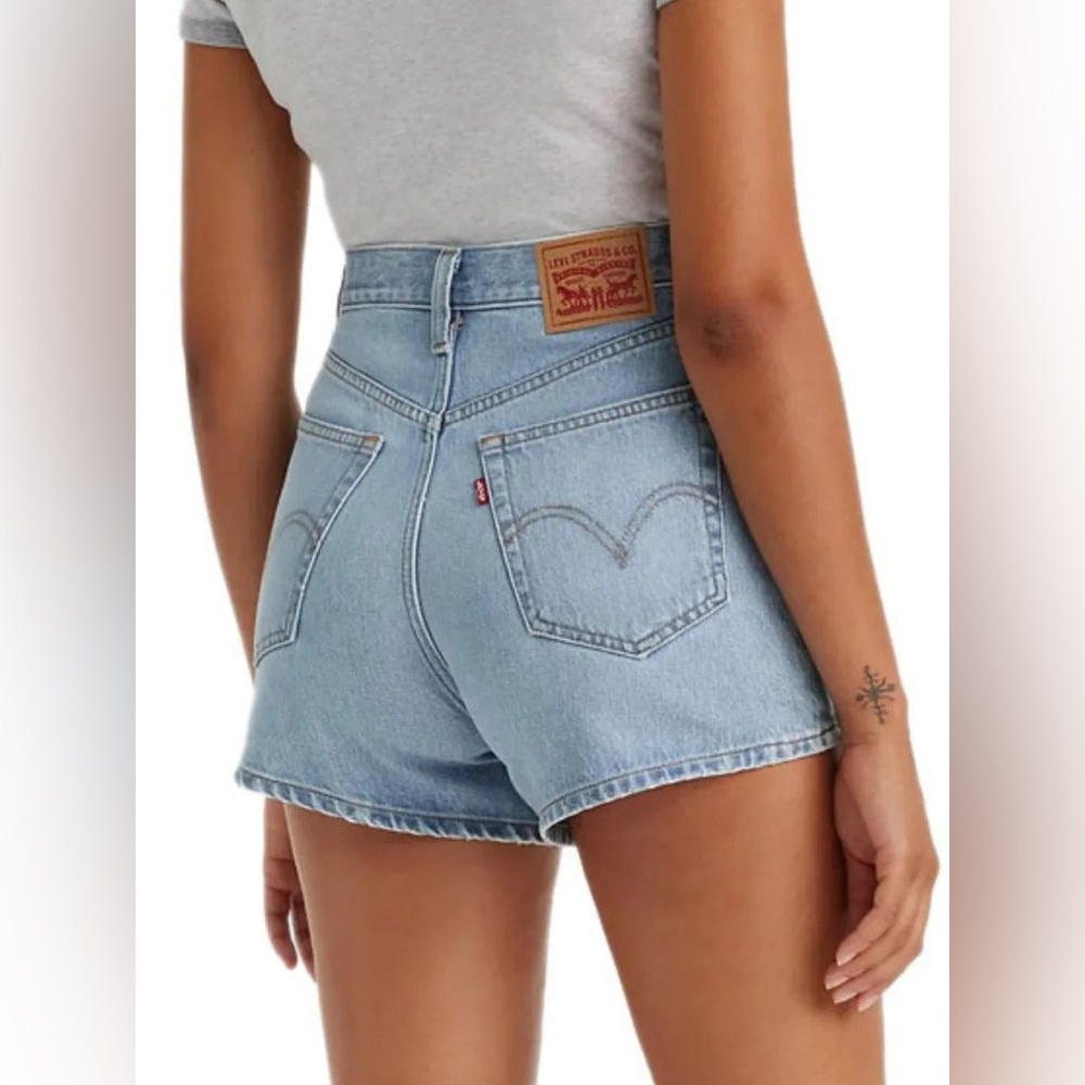 Levi’s High Waisted MOM Light Blue Denim Shorts
